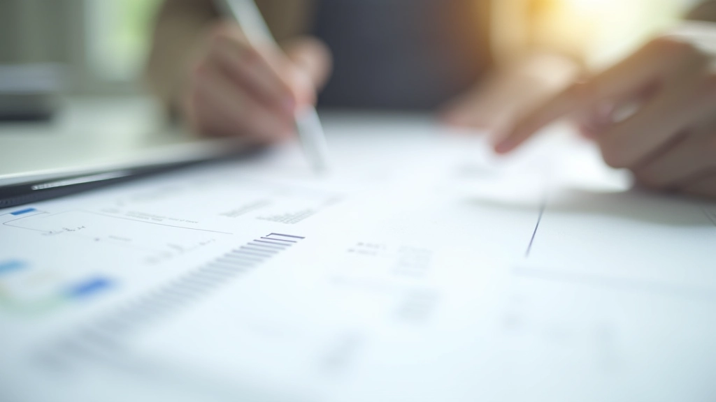 Financial documents and charts on a desk