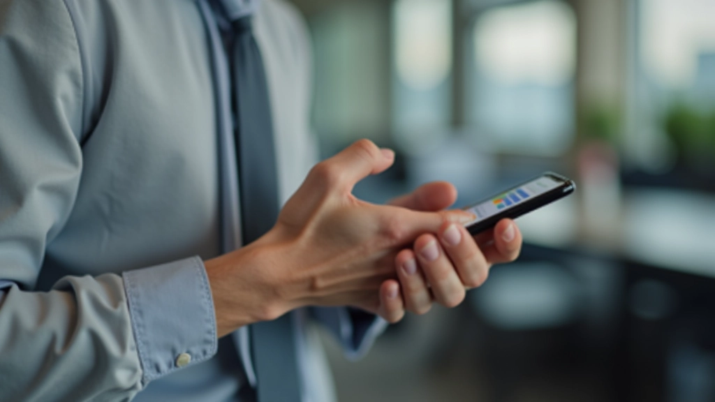 Person holding smartphone showing investment app with portfolio allocation pie chart